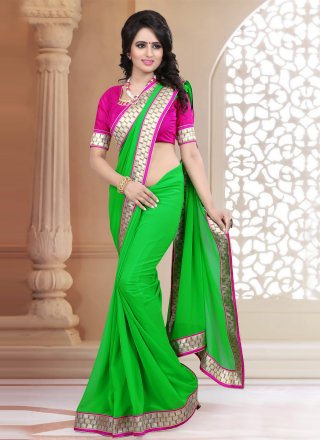 Green Lace Classic Saree