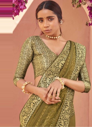 Green Lace Trendy Saree