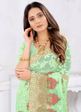 Green Mehndi Contemporary Saree