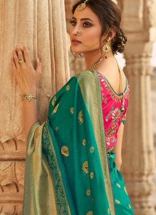 Green Mehndi Traditional Designer Saree
