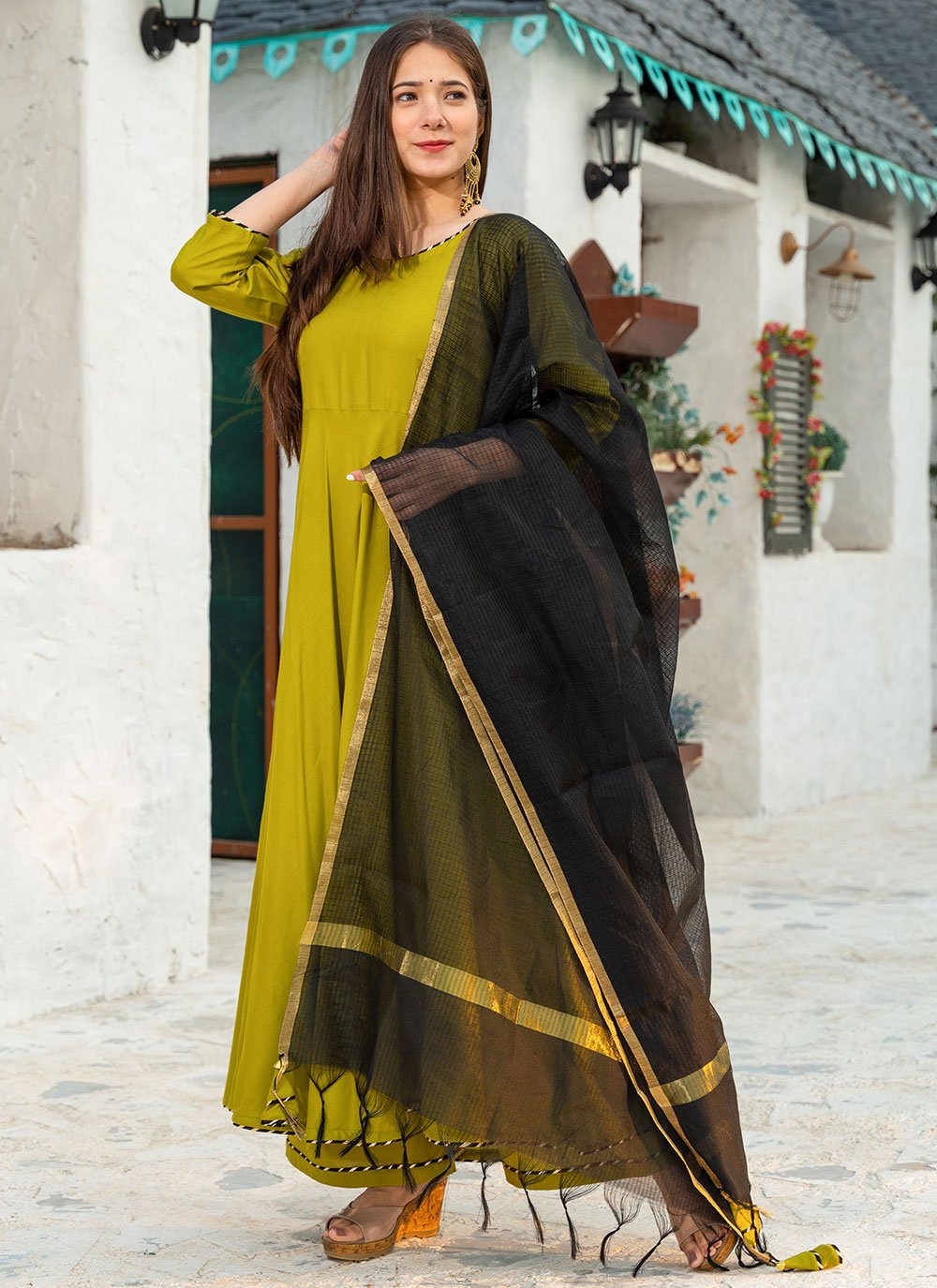 Green Rayon Fancy Designer Suit buy online