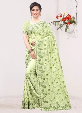 Green Resham Designer Saree