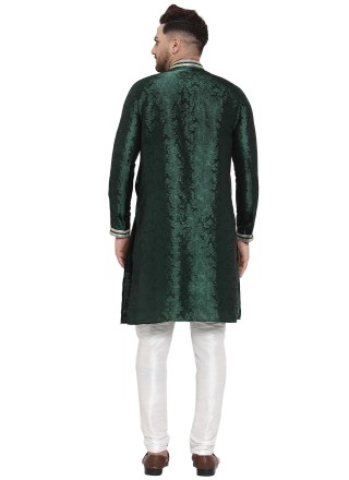 Green Sangeet Banarasi Silk Kurta Pyjama