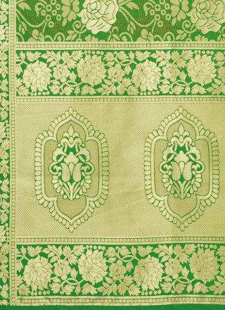 Green Woven Designer Dupatta
