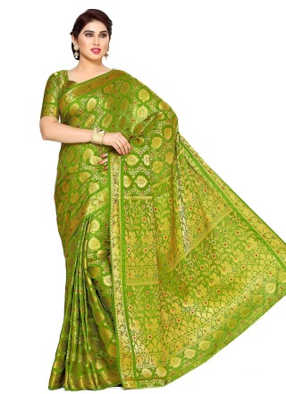 Green Zari Silk Traditional Saree