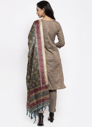 Grey Polyester Ceremonial Readymade Suit
