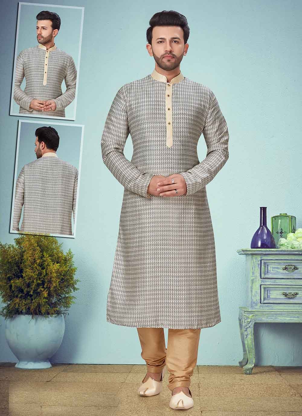Grey Rayon Kurta Pyjama