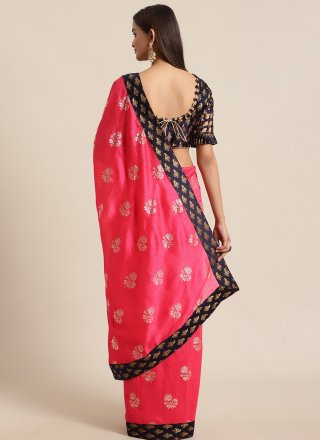Hot Pink Ceremonial Silk Traditional Saree