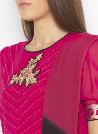 Hot Pink Embroidered Designer Salwar Kameez