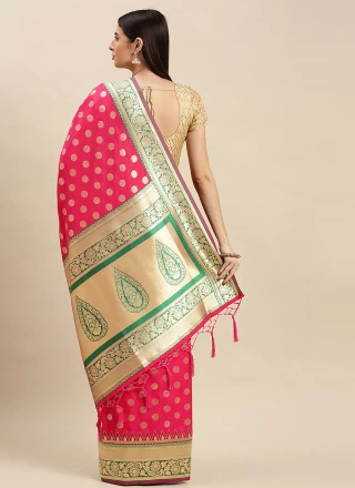 Hot Pink Festival Traditional Saree