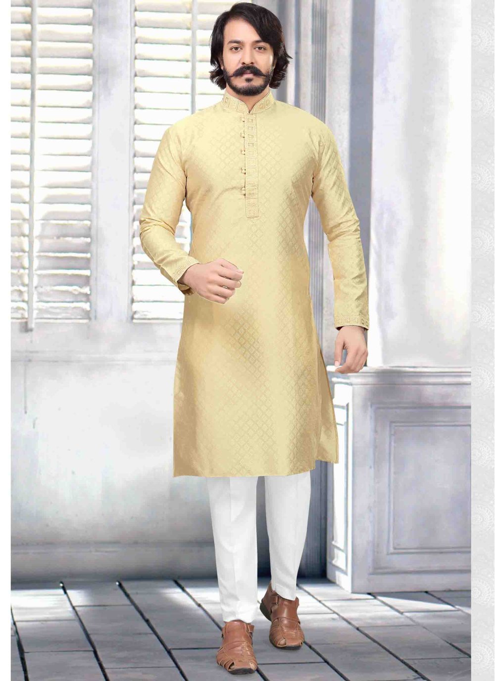 Golden color kurta pajama sale