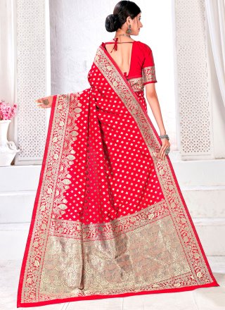 Jacquard Silk Rani Designer Traditional Saree