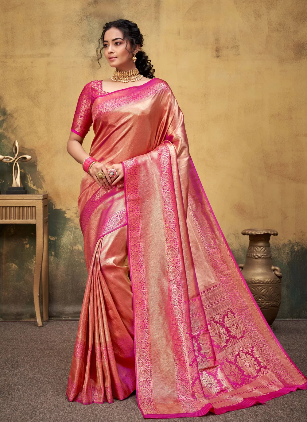Buy Kanjivaram Silk Ceremonial Designer Traditional Saree 187494 