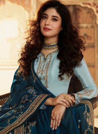 Kritika Kamra Faux Georgette Embroidered Designer Palazzo Suit