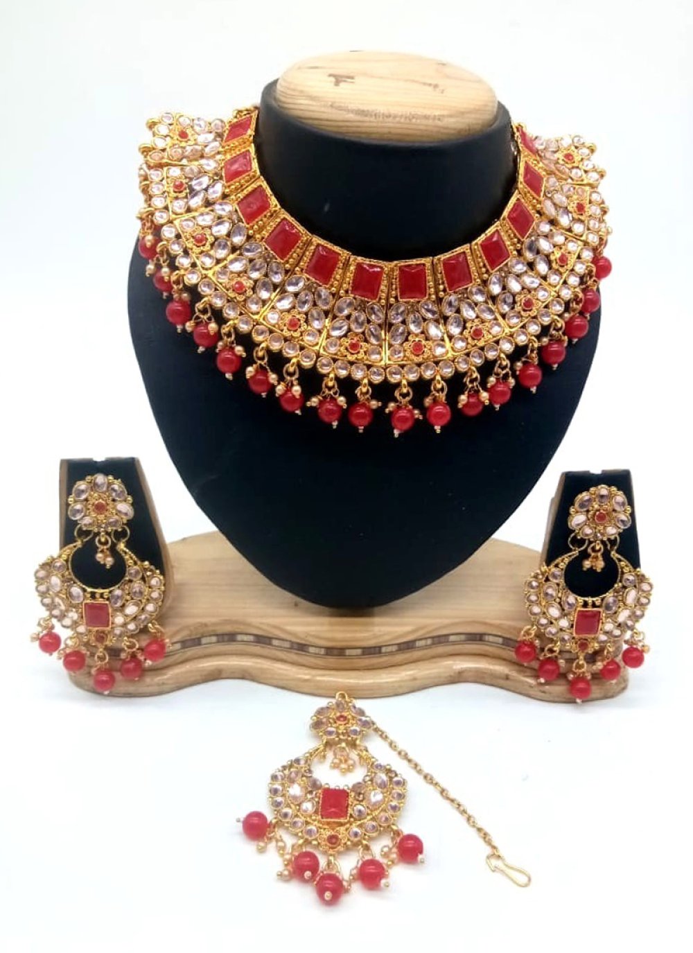 Kundan Red Necklace Set