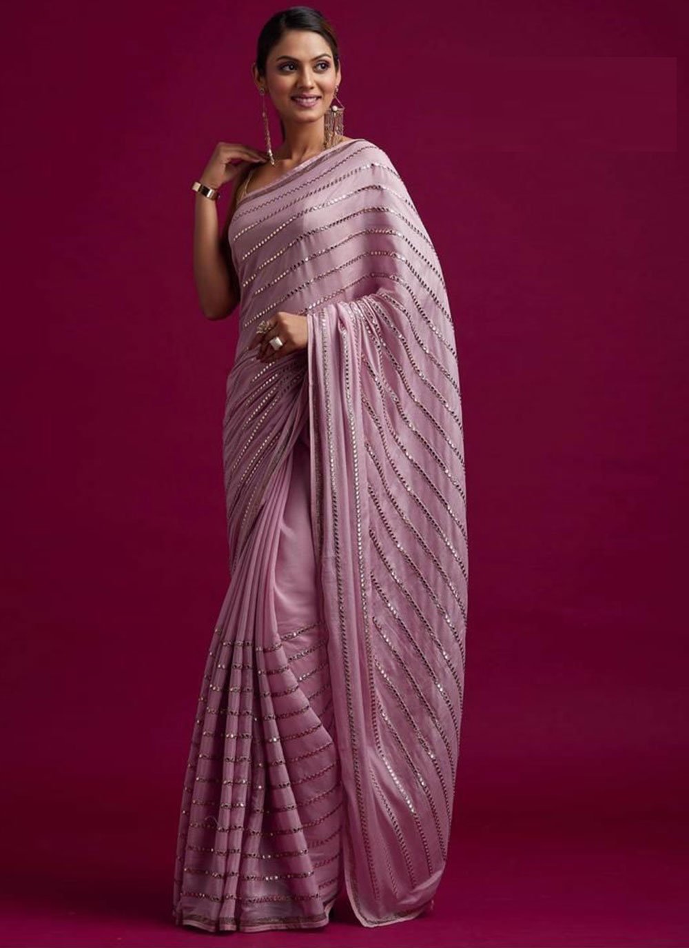 Lavender Festival Silk Designer Traditional Saree