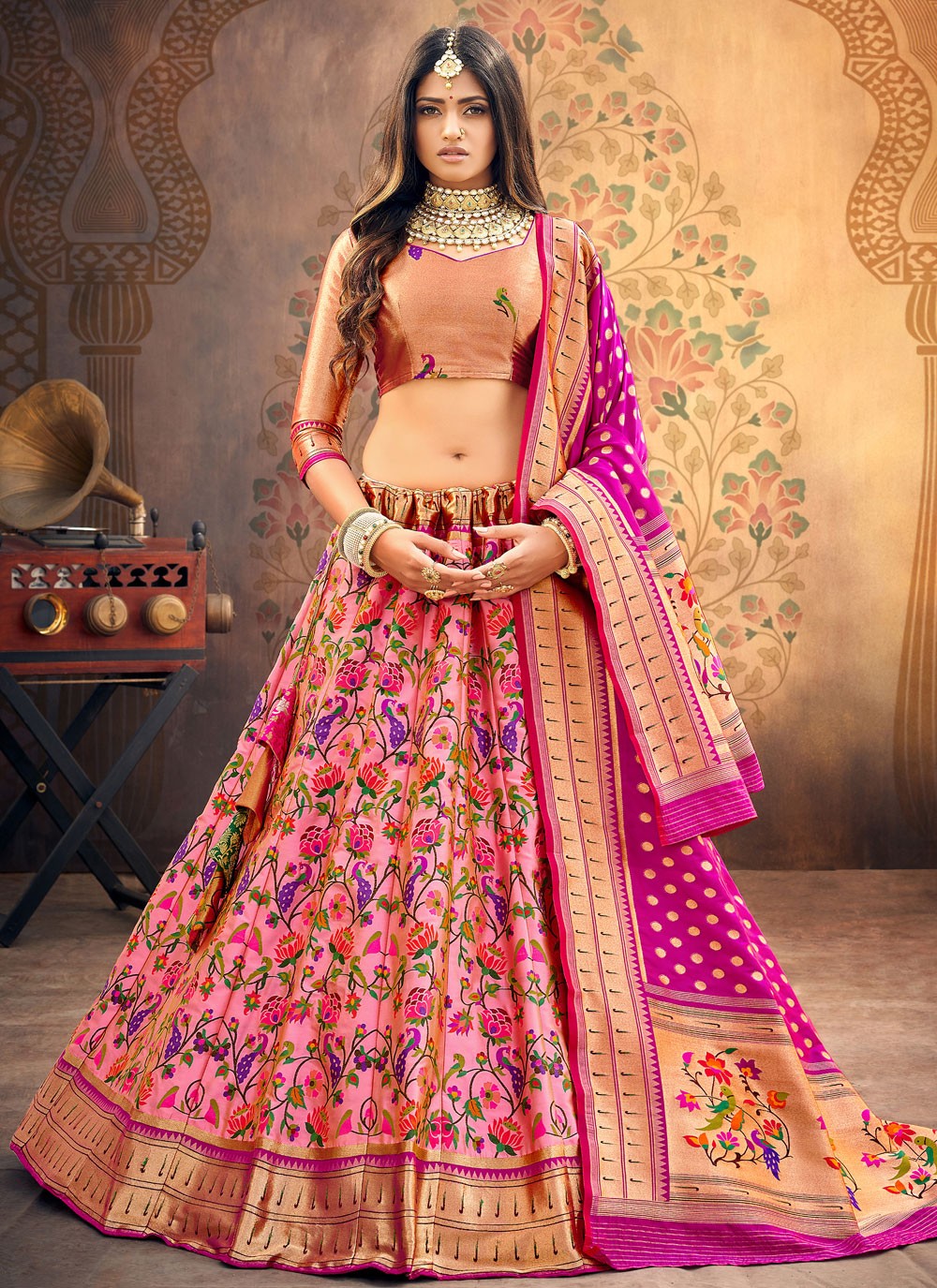 Lehenga choli outlet mehndi