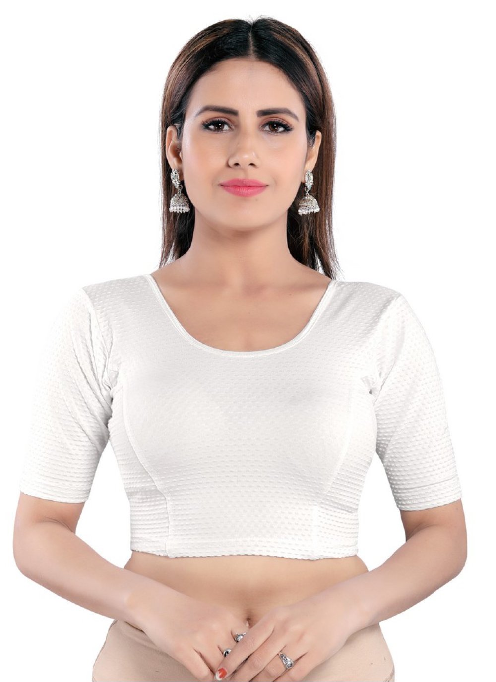 white lycra long sleeve top