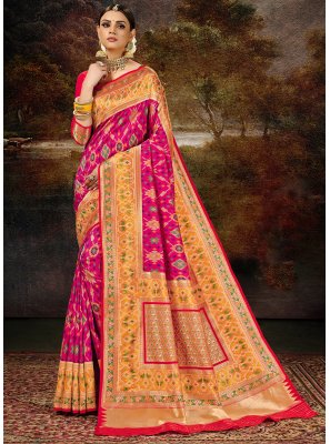 Magenta Banarasi Silk Weaving Silk Saree