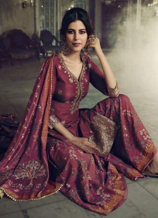 Magenta Festival Designer Pakistani Suit