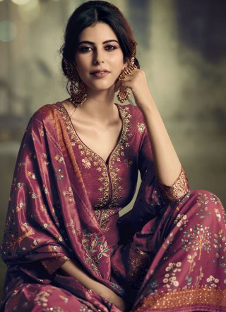 Magenta Festival Designer Pakistani Suit