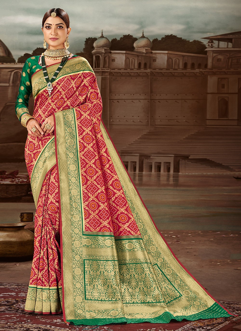 Maroon Banarasi Silk Weaving Traditional Designer Saree