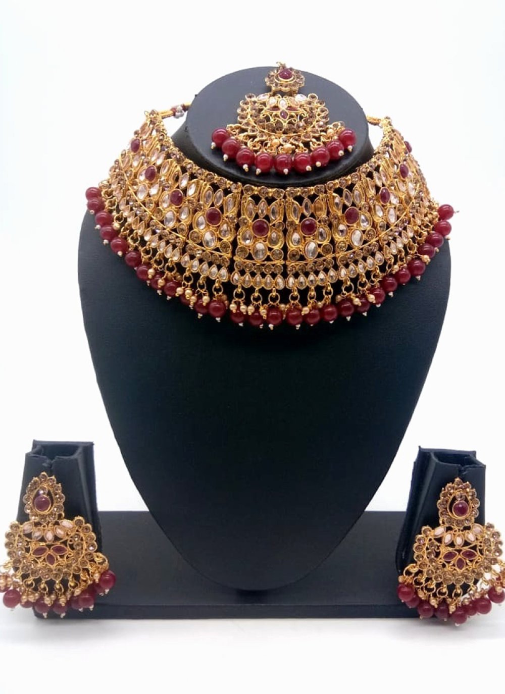 Maroon Mehndi Necklace Set