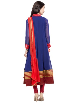 Mirror Blue Readymade Anarkali Salwar Suit 