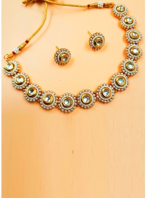 Moti Necklace Set in Gold and Silver