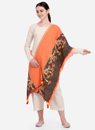 Multi Colour and Orange Engagement Khadi Designer Dupatta