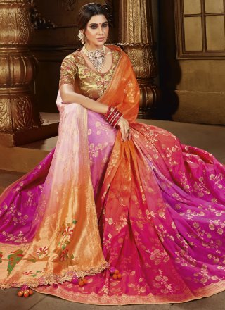 Multi Colour Ceremonial Silk Trendy Saree
