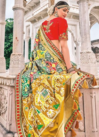 Multi Colour Embroidered Bollywood Saree