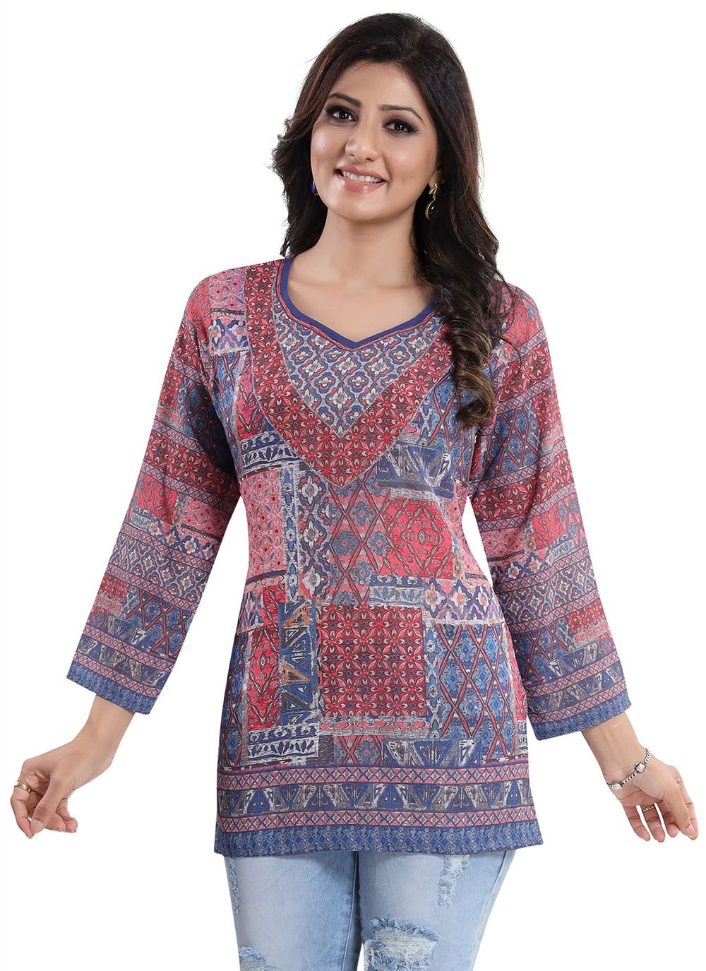 Buy Online Multi Colour Rayon Ceremonial Casual Kurti : 204642