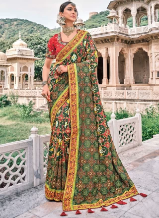 Multi Colour Silk Contemporary Saree