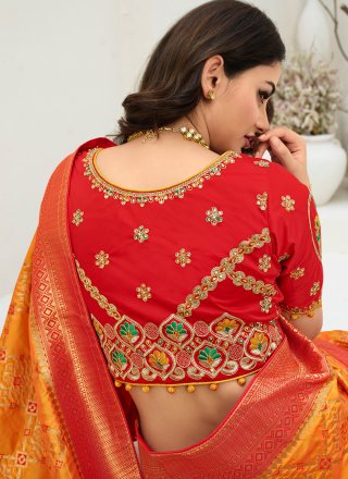 Mustard Banarasi Silk Traditional Designer Saree