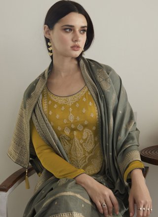 Mustard Festival Silk Designer Pakistani Suit