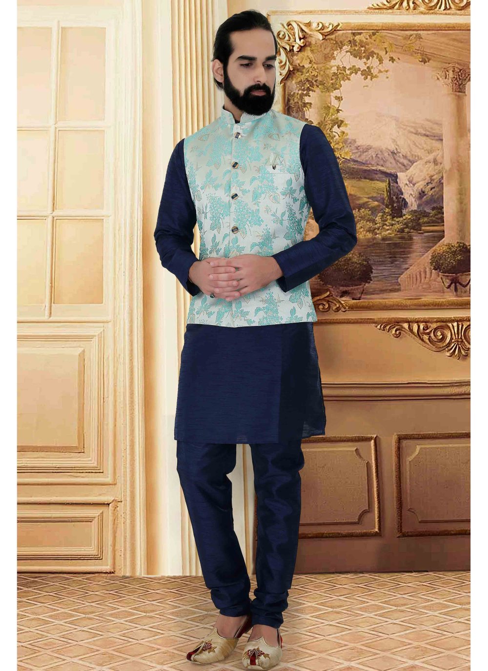 half blazer with kurta