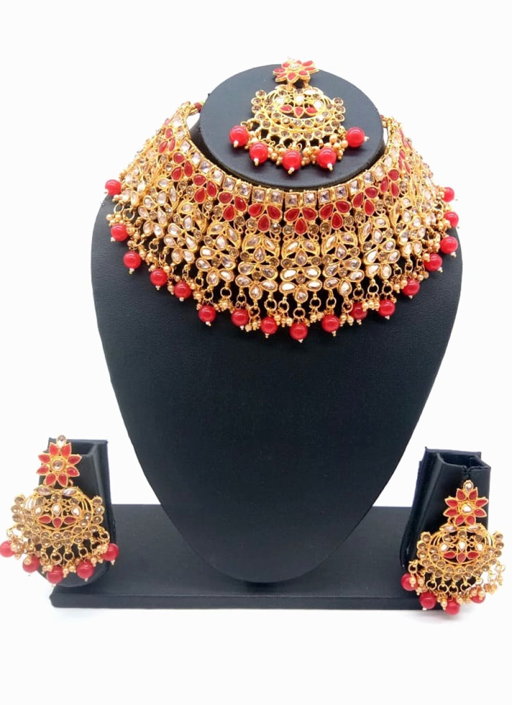 Necklace Set Kundan in Red