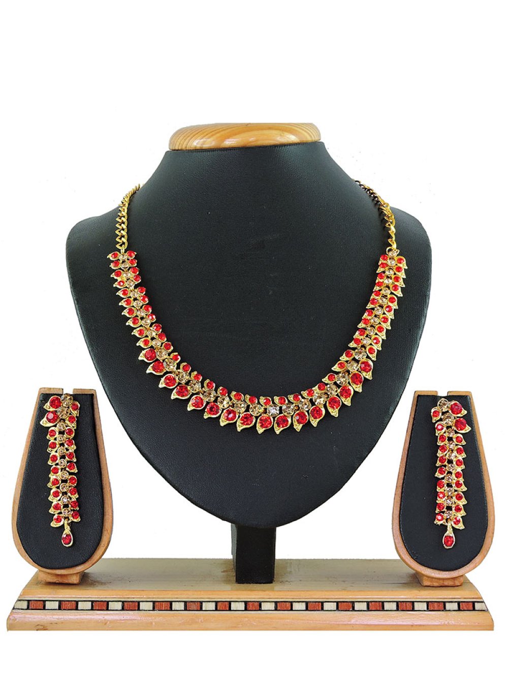 Necklace Set Stone Work in Red
