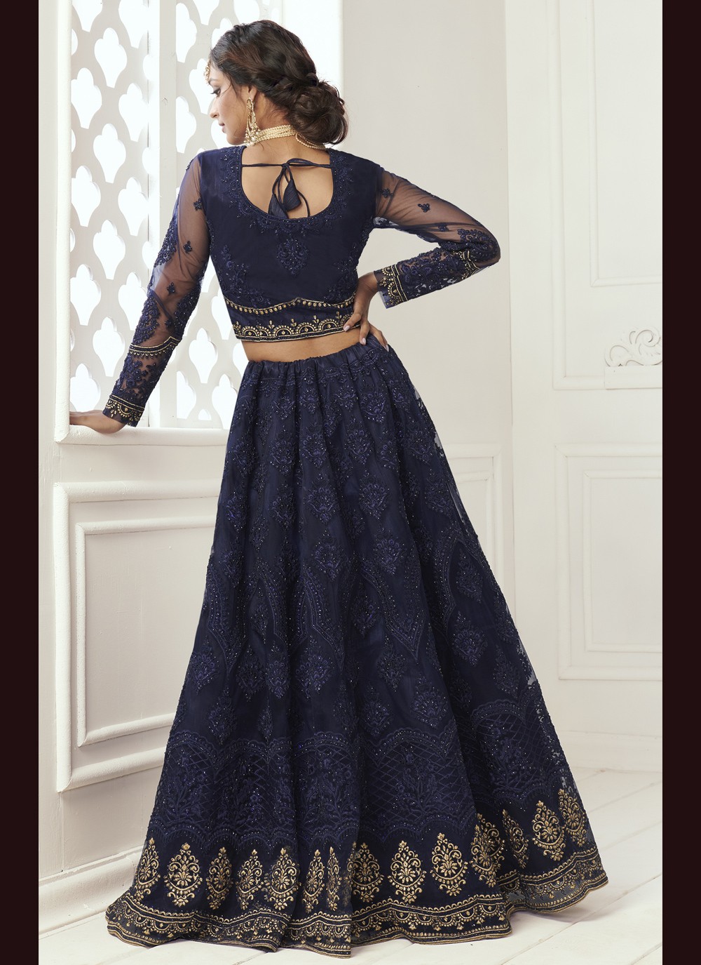 Shop Blue designer Lehengas for Women Online | Aza Fashions