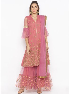 Net Pink Designer Pakistani Salwar Suit
