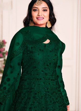 Net Sangeet Floor Length Anarkali Suit