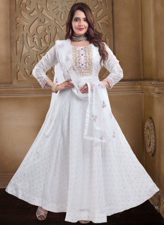 Premium White Frocks Pakistani Dress for Eid Online 2021 – Nameera by Farooq