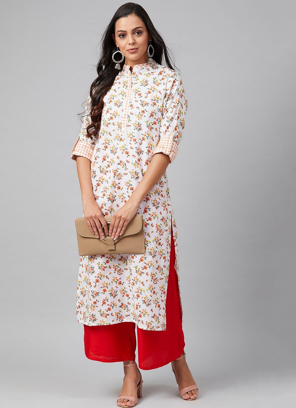 Trendy look white chanderi silk kurta designs for ladies  Priya Chaudhary
