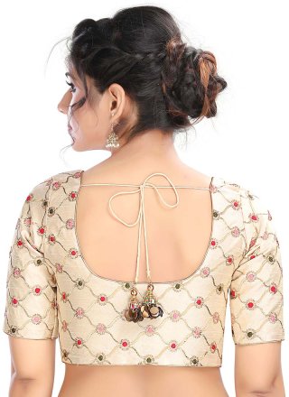Off White Embroidered Engagement Designer Blouse