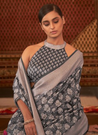 Pashnima Silk Traditional Designer Saree in Grey
