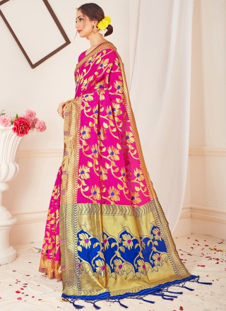 Pink Art Banarasi Silk Designer Traditional Saree