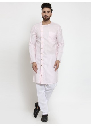 Pink Cotton Festival Kurta Pyjama