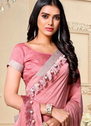 Pink Fancy Fabric Classic Designer Saree