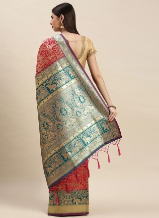 Pink Festival Banarasi Silk Designer Traditional Saree